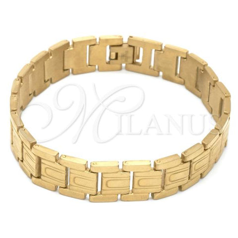 Stainless Steel Solid Bracelet, Polished, Golden Finish, 03.114.0275.08