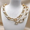 Oro Laminado Necklace and Bracelet, Gold Filled Style Polished, Golden Finish, 06.429.0010