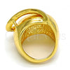 Oro Laminado Multi Stone Ring, Gold Filled Style with White Crystal, Polished, Golden Finish, 01.241.0024.09 (Size 9)