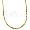 Oro Laminado Basic Necklace, Gold Filled Style Box Design, Polished, Golden Finish, 04.317.0004.18