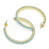 Oro Laminado Stud Earring, Gold Filled Style with Turquoise Crystal, Polished, Golden Finish, 02.122.0118.2.35
