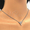 Sterling Silver Pendant Necklace, Angel Design, with White Micro Pave, Polished, Rhodium Finish, 04.336.0012.16