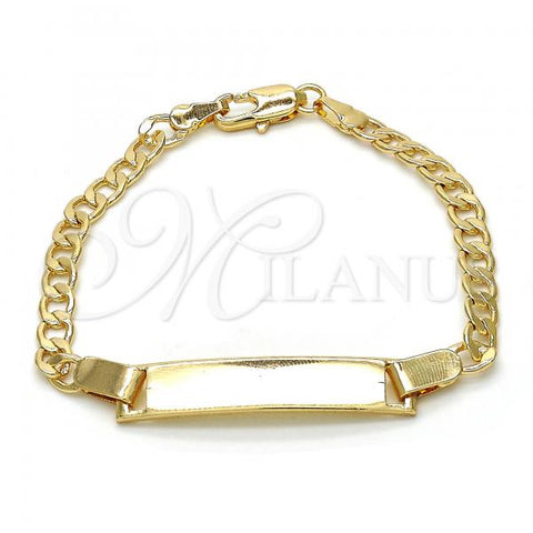 Oro Laminado ID Bracelet, Gold Filled Style Polished, Golden Finish, 03.63.1845.06