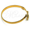 Oro Laminado Individual Bangle, Gold Filled Style Flower Design, Polished, Golden Finish, 07.192.0021.1.04 (05 MM Thickness, Size 4 - 2.25 Diameter)