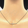 Sterling Silver Pendant Necklace, Cross Design, with White Cubic Zirconia, Polished, Golden Finish, 04.336.0054.2.16