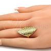 Oro Laminado Elegant Ring, Gold Filled Style Polished, Golden Finish, 01.118.0034.07 (Size 7)