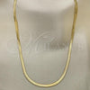 Oro Laminado Basic Necklace, Gold Filled Style Herringbone Design, Polished, Golden Finish, 03.02.0083.1.18