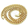 Oro Laminado Basic Necklace, Gold Filled Style Miami Cuban Design, Polished, Golden Finish, 04.63.1399.20
