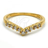 Oro Laminado Multi Stone Ring, Gold Filled Style with White Cubic Zirconia, Polished, Golden Finish, 120.043.09 (Size 9)
