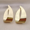Oro Laminado Stud Earring, Gold Filled Style Teardrop Design, Polished, Golden Finish, 02.213.0670