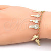 Oro Laminado Charm Bracelet, Gold Filled Style key Design, Polished, Golden Finish, 03.105.0073.10