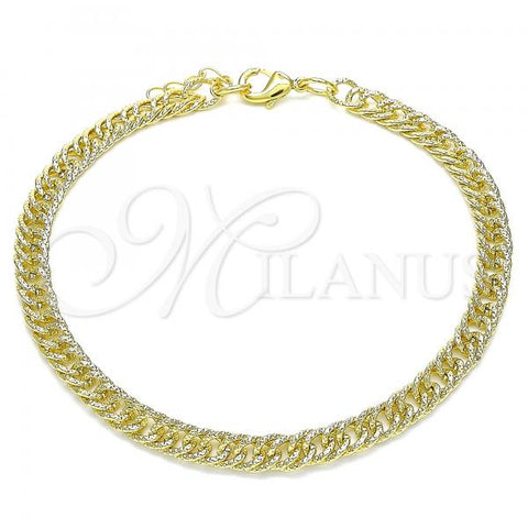 Oro Laminado Basic Anklet, Gold Filled Style Polished, Golden Finish, 04.213.0230.10