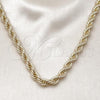 Oro Laminado Basic Necklace, Gold Filled Style Rope Design, Polished, Golden Finish, 04.213.0334.24