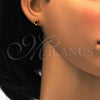 Stainless Steel Stud Earring, Star Design, with Brown Crystal, Polished, Golden Finish, 02.271.0016.6