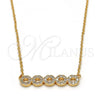 Oro Laminado Pendant Necklace, Gold Filled Style with White Cubic Zirconia, Polished, Golden Finish, 04.213.0048.16