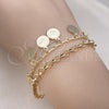 Oro Laminado Charm Bracelet, Gold Filled Style Rolo Design, Polished, Golden Finish, 03.331.0229.08