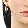 Oro Laminado Small Hoop, Gold Filled Style Ball Design, with Ivory Pearl, Polished, Golden Finish, 02.341.0242.25