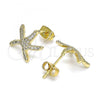 Oro Laminado Stud Earring, Gold Filled Style Polished, Golden Finish, 02.344.0121