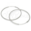 Sterling Silver Large Hoop, Diamond Cutting Finish, Rhodium Finish, 02.285.0001.55