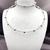 Rhodium Plated Necklace and Bracelet, Ball Design, with White Cubic Zirconia, Polished, Rhodium Finish, 06.421.0001.1