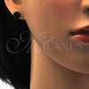 Stainless Steel Stud Earring, with Black Crystal, Polished, Golden Finish, 02.271.0007.7