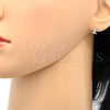Oro Laminado Stud Earring, Gold Filled Style with White Micro Pave, Polished, Golden Finish, 02.156.0192 *PROMO*