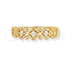 Oro Laminado Multi Stone Ring, Gold Filled Style with White Cubic Zirconia, Golden Finish, 5.174.023.06 (Size 6)