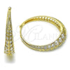 Oro Laminado Huggie Hoop, Gold Filled Style with White Crystal, Polished, Golden Finish, 02.204.0011.40