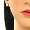 Sterling Silver Stud Earring, with White Cubic Zirconia, Polished, Golden Finish, 02.369.0022.2