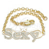Oro Laminado Fancy Bracelet, Gold Filled Style Polished, Golden Finish, 03.63.2020.08