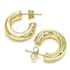 Oro Laminado Stud Earring, Gold Filled Style Polished, Golden Finish, 02.163.0155.20