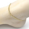 Oro Laminado Basic Anklet, Gold Filled Style Mariner Design, Polished, Golden Finish, 5.222.026.10