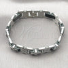 Stainless Steel Solid Bracelet, Cross and Hugs and Kisses Design, Polished, Steel Finish, 03.114.0402.09