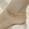 Oro Laminado Basic Anklet, Gold Filled Style Curb Design, Polished, Golden Finish, 04.213.0237.10