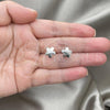 Sterling Silver Stud Earring, Four-leaf Clover Design, Polished, Silver Finish, 02.407.0002