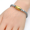 Stainless Steel Fancy Bracelet, Polished, Two Tone, 03.230.0001.07