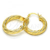Oro Laminado Small Hoop, Gold Filled Style Diamond Cutting Finish, Golden Finish, 02.100.0043.25