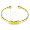 Oro Laminado Individual Bangle, Gold Filled Style Bow Design, Polished, Golden Finish, 07.341.0064