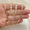Oro Laminado Basic Necklace, Gold Filled Style Mariner Design, Diamond Cutting Finish, Golden Finish, 5.222.030.30
