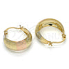 Oro Laminado Small Hoop, Gold Filled Style Polished, Tricolor, 02.106.0014.1.20