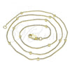 Oro Laminado Basic Necklace, Gold Filled Style Box Design, Polished, Golden Finish, 04.213.0245.20