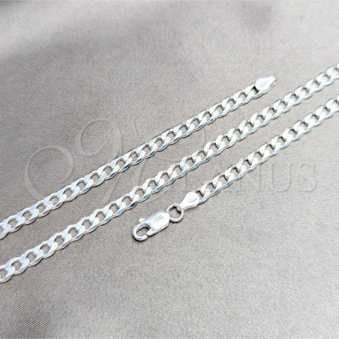 Sterling Silver Basic Bracelet, Curb Design, Polished, Silver Finish, 03.420.0029.07
