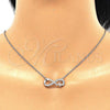 Sterling Silver Pendant Necklace, Infinite Design, with White Micro Pave, Polished, Rhodium Finish, 04.336.0142.16