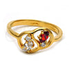 Oro Laminado Multi Stone Ring, Gold Filled Style with Multicolor Cubic Zirconia, Polished, Golden Finish, 5.169.031.09 (Size 9)