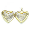 Oro Laminado Locket Pendant, Gold Filled Style Heart Design, Polished, Golden Finish, 05.117.0024
