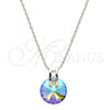 Rhodium Plated Pendant Necklace, with Crystal Swarovski Crystals and White Micro Pave, Polished, Rhodium Finish, 04.239.0017.3.16