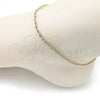 Oro Laminado Basic Anklet, Gold Filled Style Rope and Twist Design, Polished, Golden Finish, 5.222.035.10