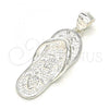 Sterling Silver Fancy Pendant, Shoes and Turtle Design, Polished,, 05.398.0057