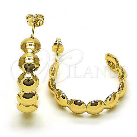 Oro Laminado Stud Earring, Gold Filled Style Polished, Golden Finish, 02.213.0417