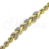 Oro Laminado Fancy Bracelet, Gold Filled Style with White Micro Pave, Polished, Golden Finish, 03.283.0107.07